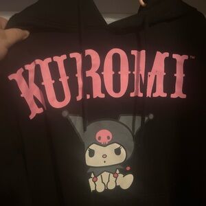 Kuromi Black Hoodie with ears on hood